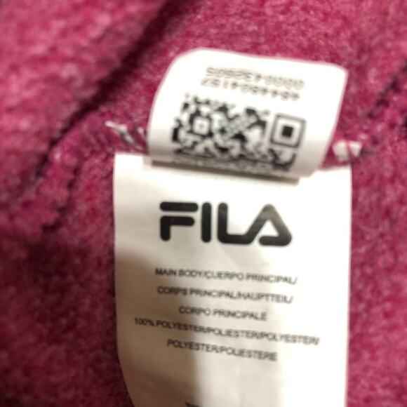 Fila Womens Sweatshirt Small Pink podium hoodie Kangaroo Pocket - Picture 4 of 4